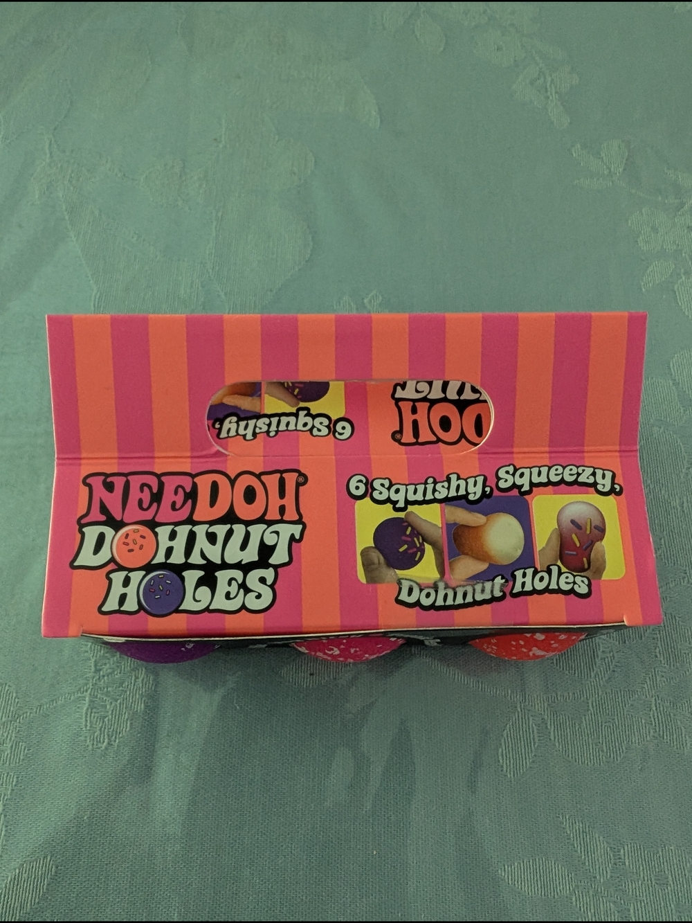 NEEDOH DONUT HOLES SQUISHY Toy Set - Pink Orange Packaging
